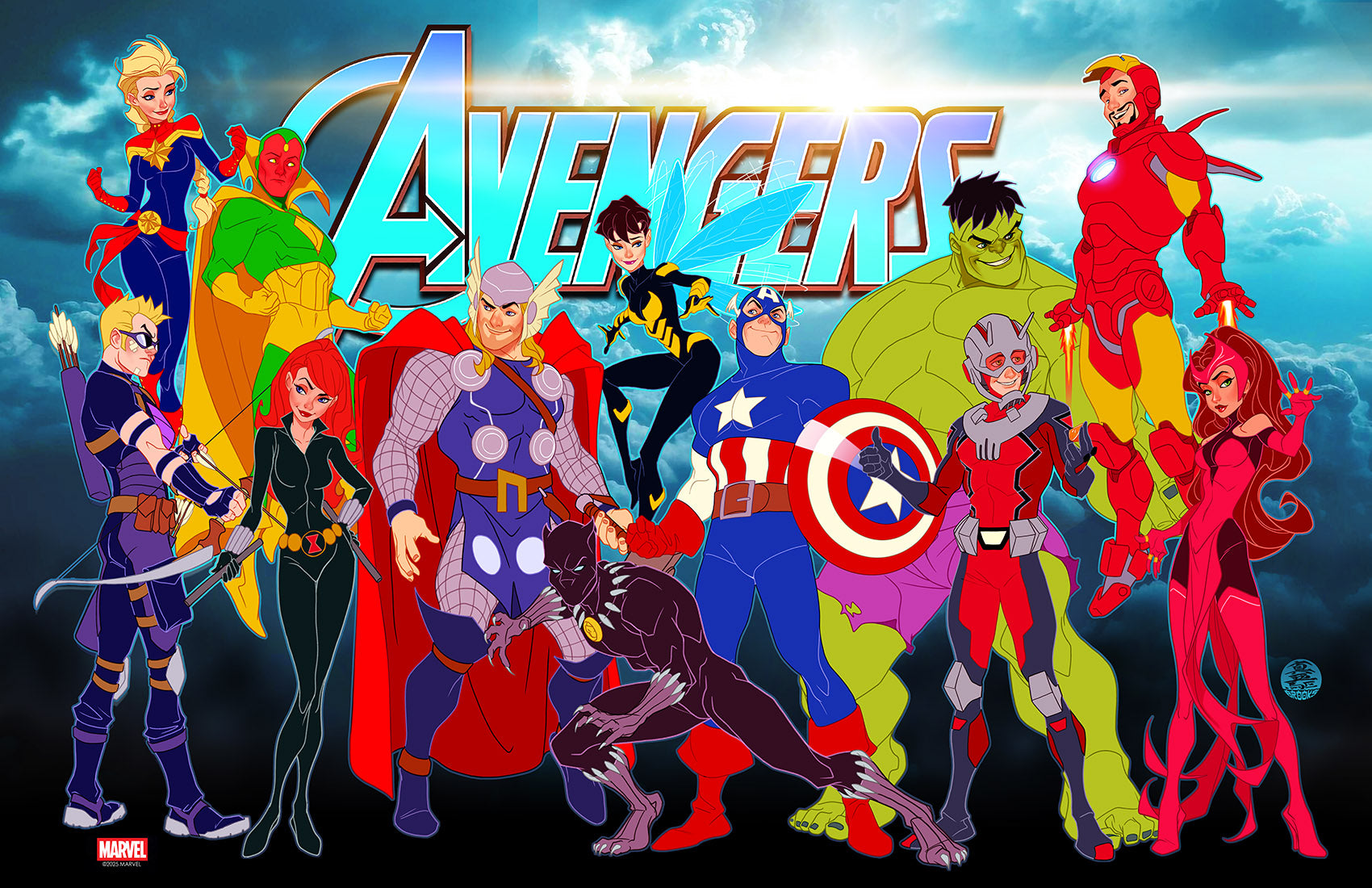 Exclusive Marvel Animated Style Avengers Print