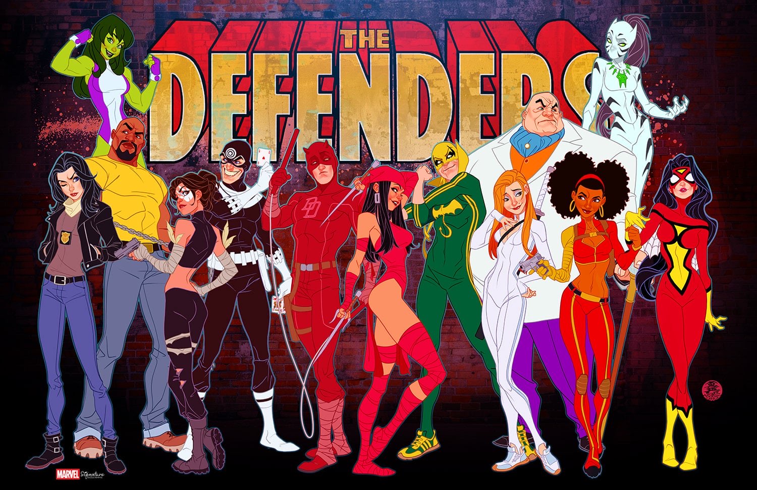 Exclusive Marvel Animated Style Defenders Print