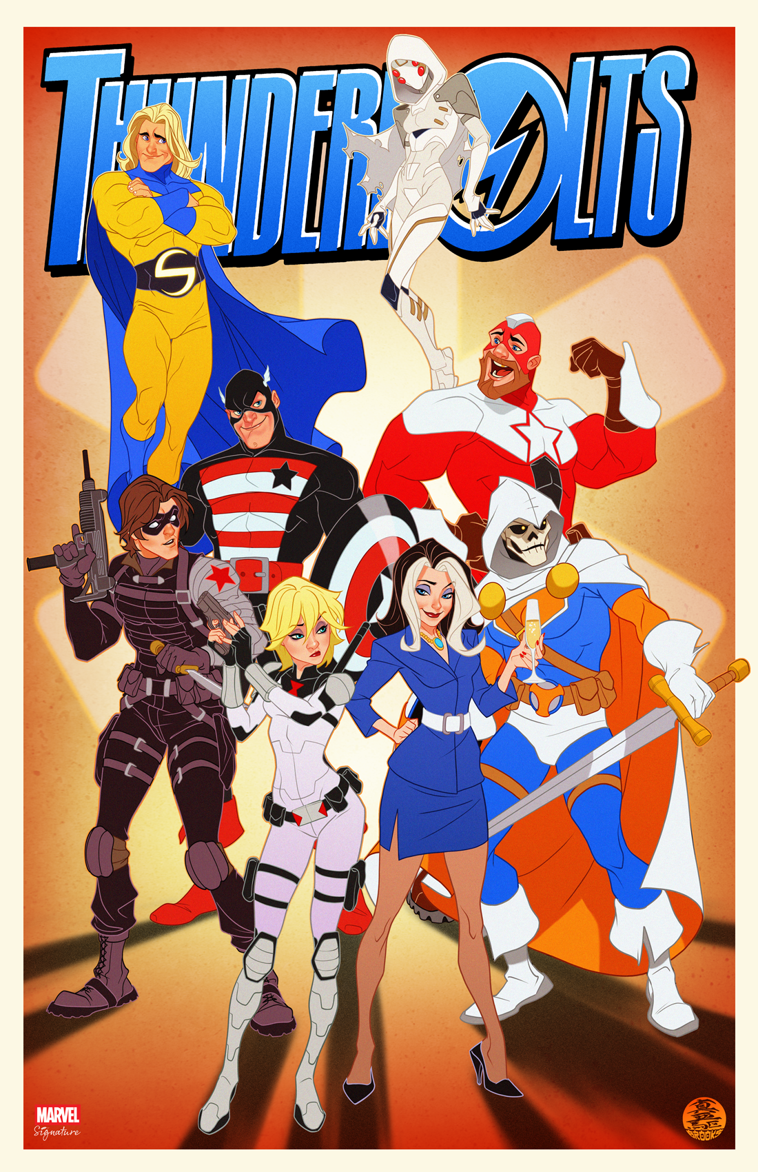 Exclusive Marvel Animated Style Thunderbolts Print