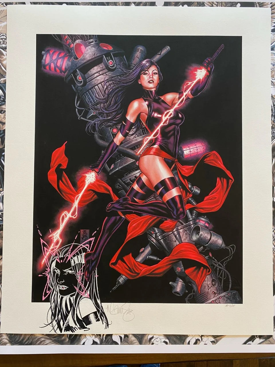 PSYLOCKE GICLÉE WITH ARTIST REMARQUE BY MARK BROOKS